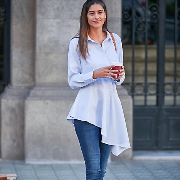 NWT b.young Asymmetrical Dress Shirt - Picture 3 of 8